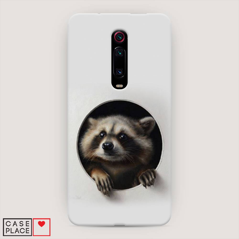 

Пластиковый чехол "Любопытный енот" на Xiaomi Redmi K20, 35520-1