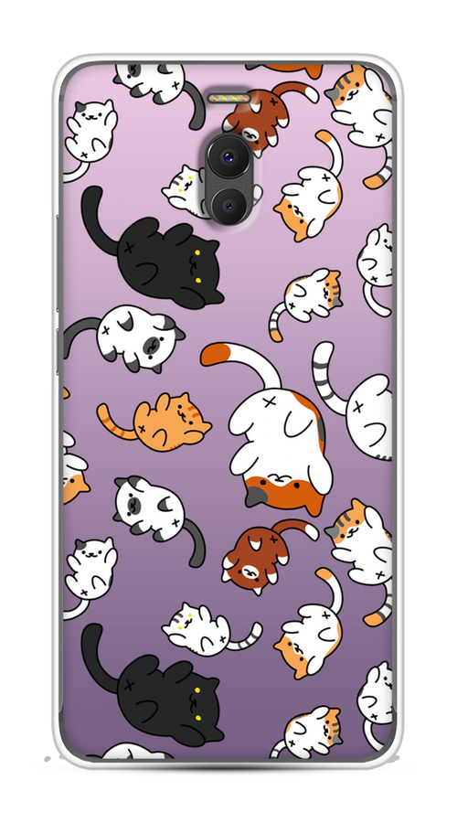 

Чехол Awog на Meizu M6 Note "Котопад", Фиолетовый;белый, 72150-7