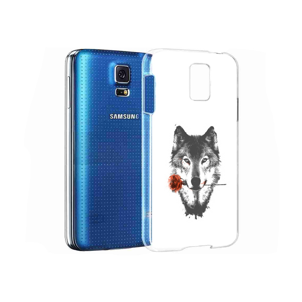 

Чехол MyPads Tocco для Samsung Galaxy S5 волк с розой (PT12196.512.270), Прозрачный, Tocco