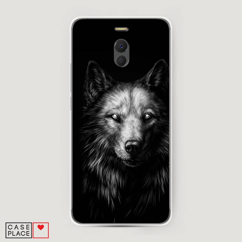 фото Чехол awog "волк черно белый" для meizu m6 note