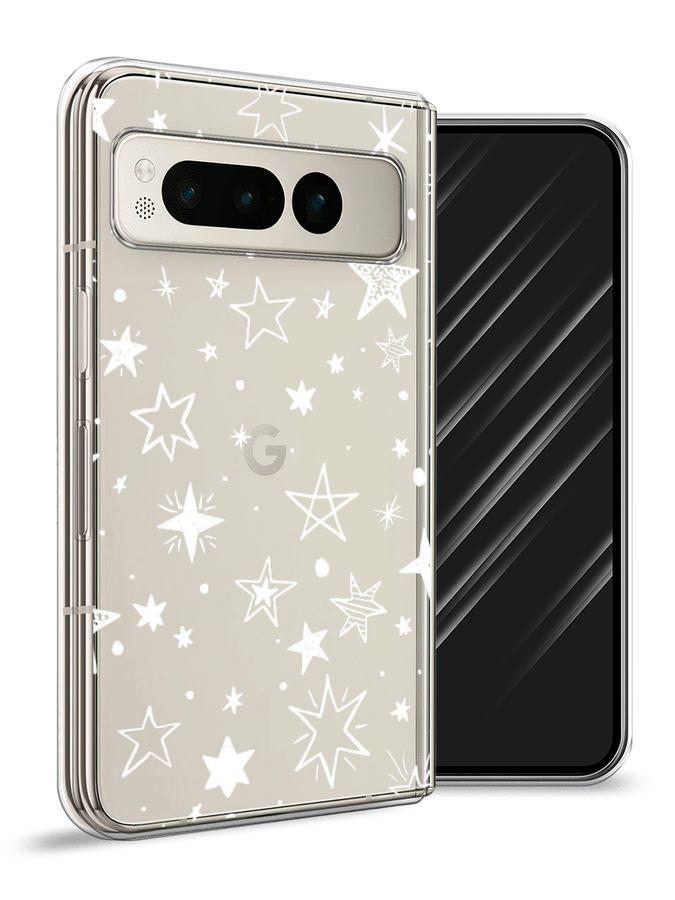 

Чехол Awog на Google Pixel Fold "Звездочки графика белая", Прозрачный;белый, 271850-1