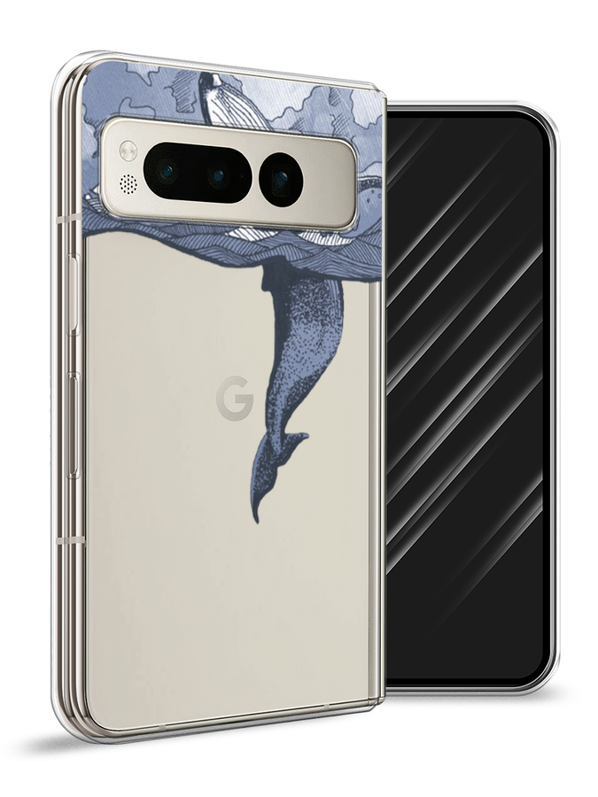 

Чехол Awog на Google Pixel Fold "Два измерения", Голубой;черный;прозрачный, 271850-1