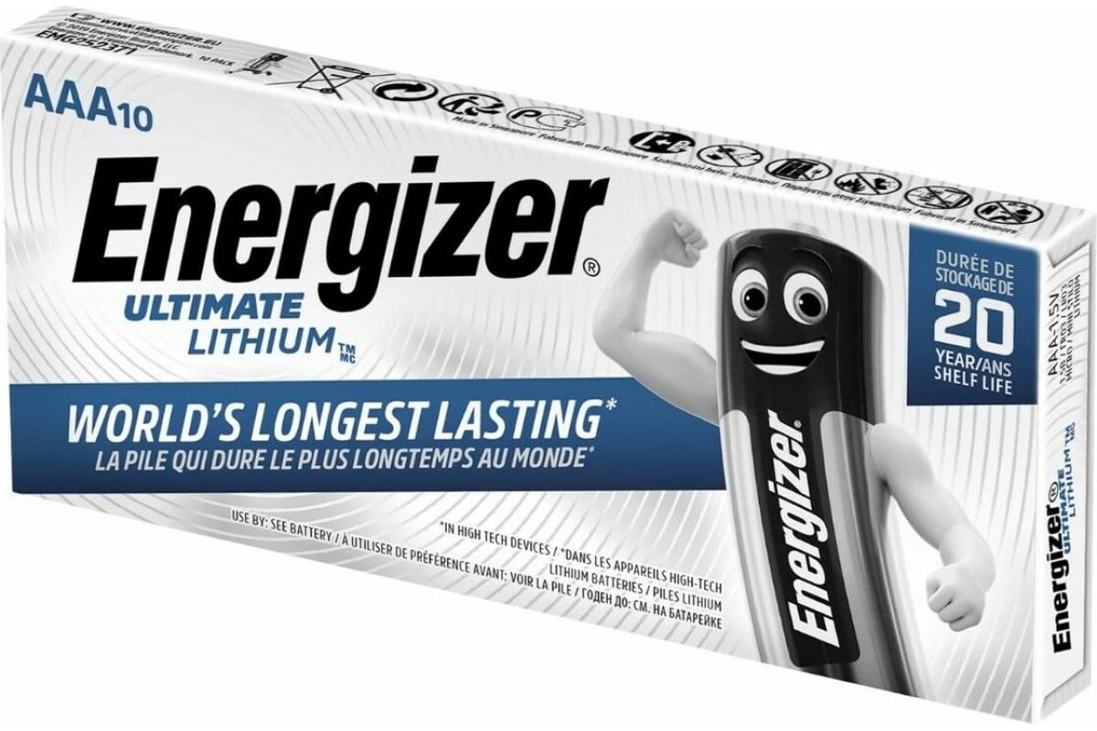 

Батарейка AAA литиевая Energizer Lithium Ultimate FR03-10BL 1.5V в уп. 10шт. FR03 10BL