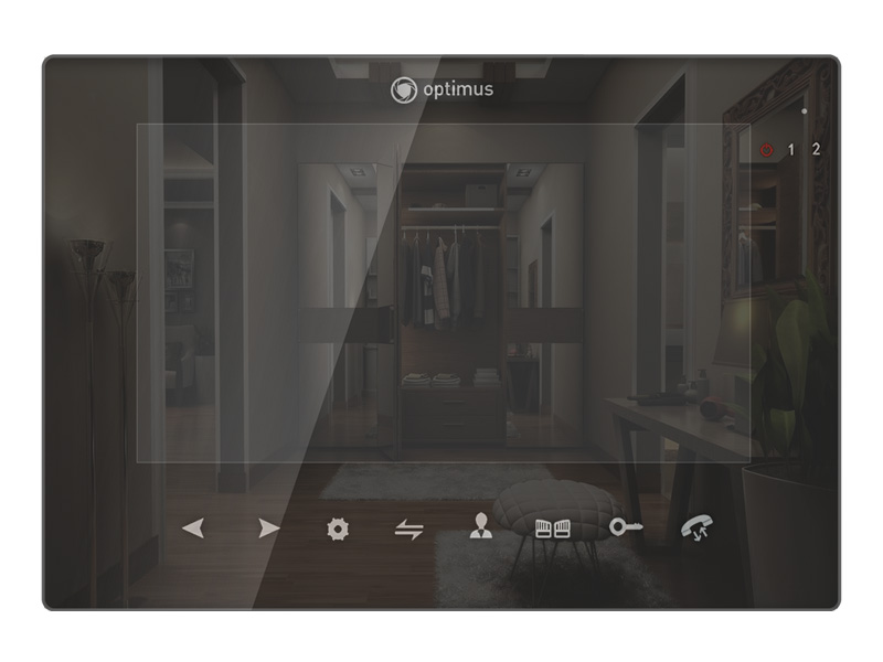 фото Видеодомофон optimus vmh-7.5 (зеркальная поверхность)