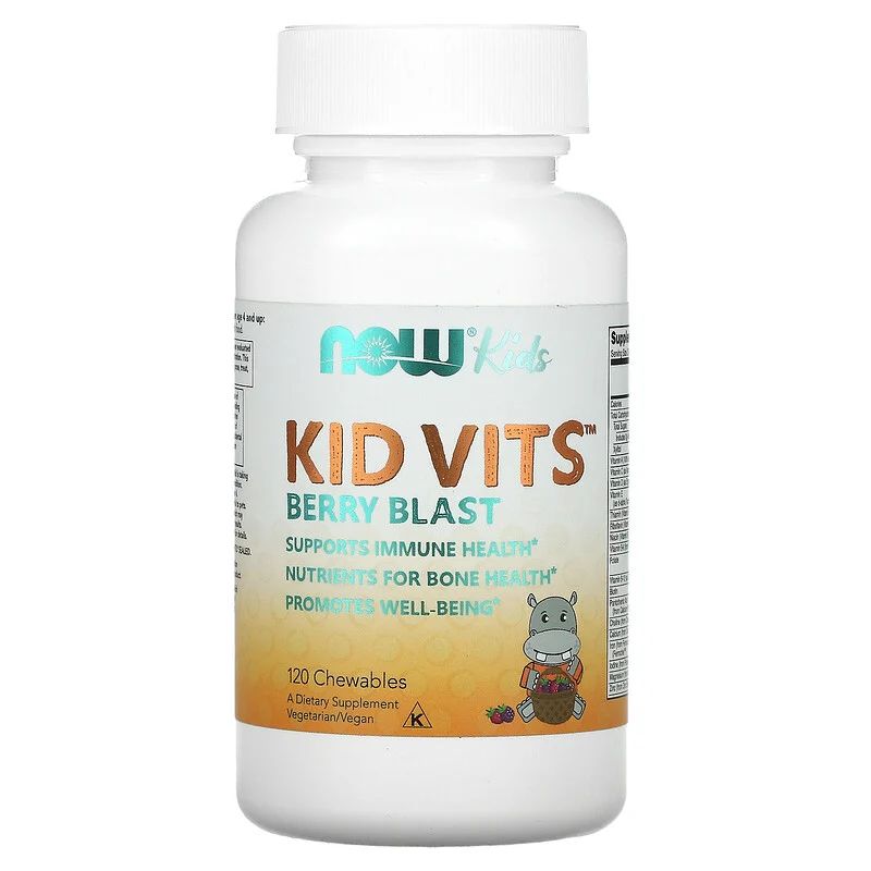 Kid Vits Berry Blast NOW ягодный жевательные таблетки 120 шт