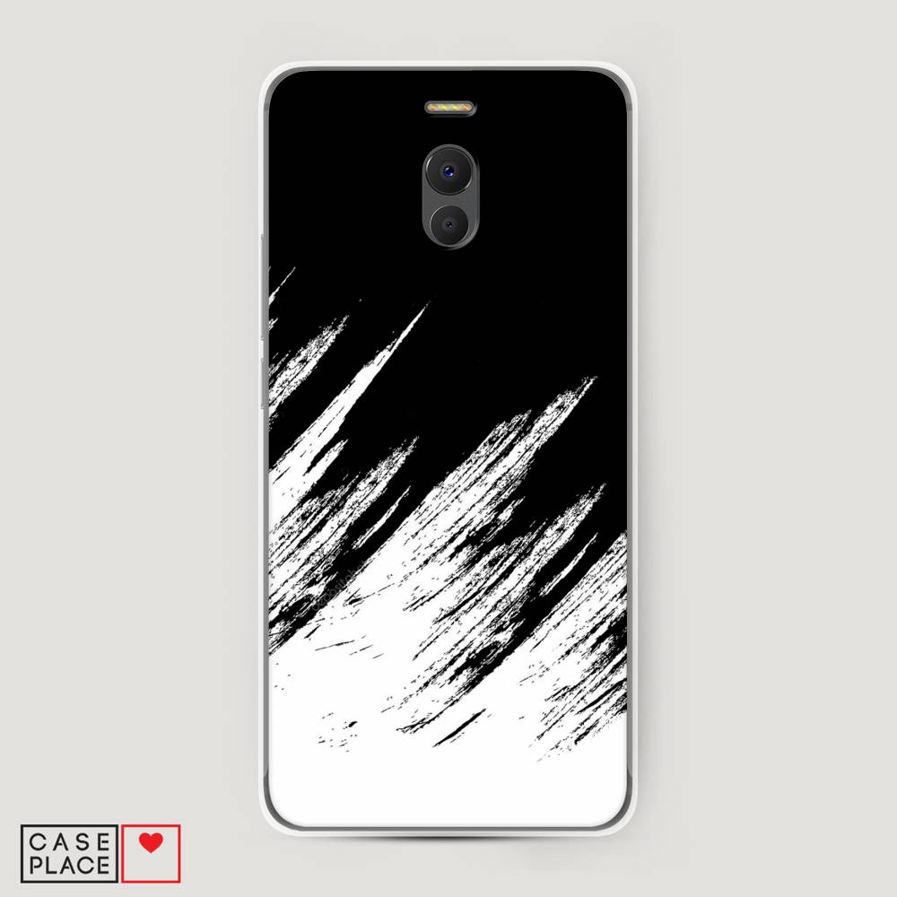 фото Чехол awog "черно белые брызги" для meizu m6 note