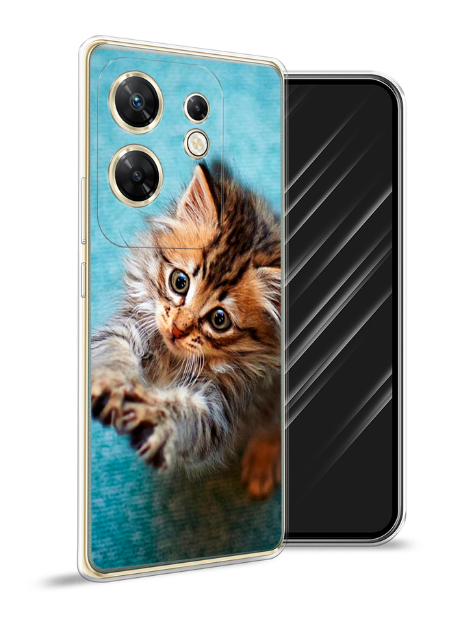 

Чехол Awog на Infinix Zero 30 4G "Котенок просит есть", Бирюзовый;коричневый;белый, 3105050-1