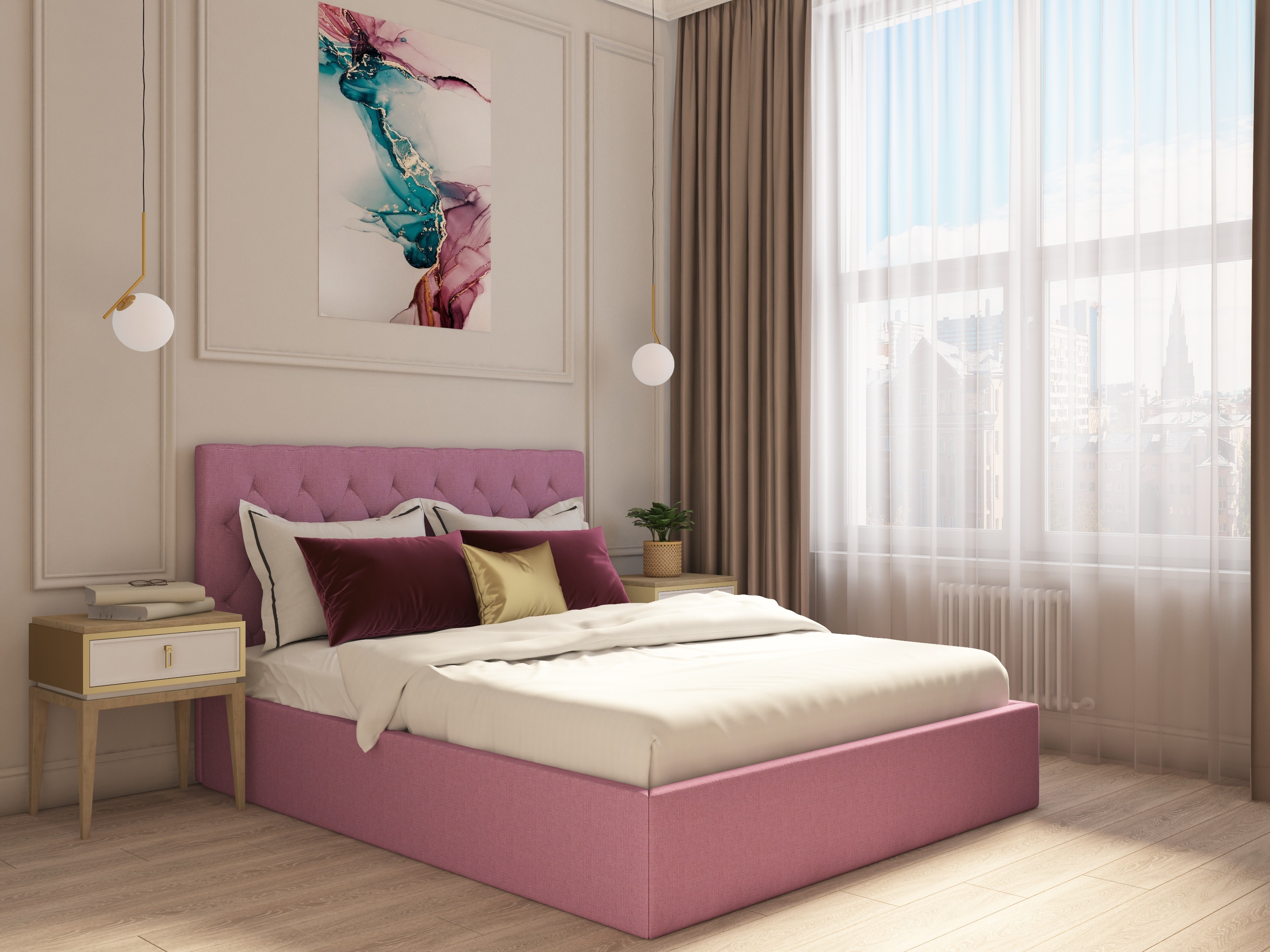 

Кровать COSTA CST_ROMEO CST_ROMEO_13_1800*2000, Розовый, CST_ROMEO