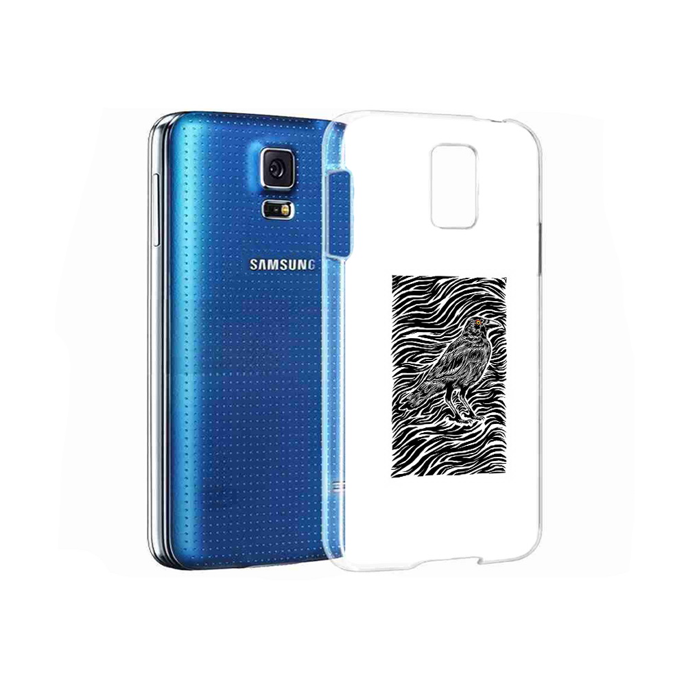 

Чехол MyPads Tocco для Samsung Galaxy S5 ворон в абстракции (PT12196.512.272), Прозрачный, Tocco