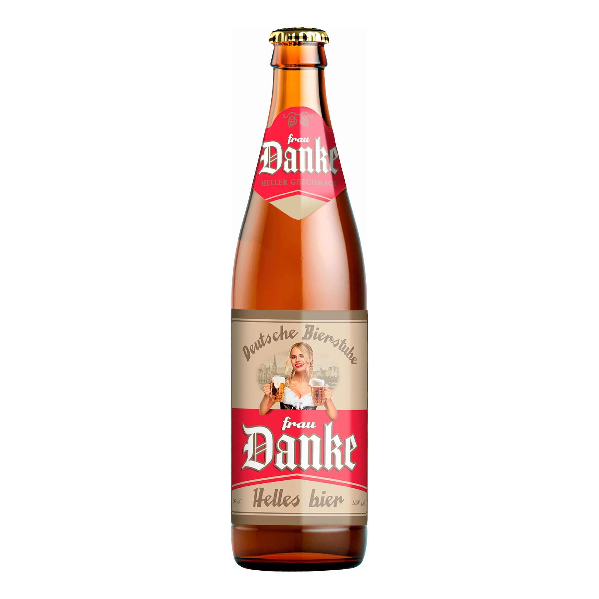 Пиво Frau Danke светлое фильтрованное пастеризованное 4,5% 0,45 л