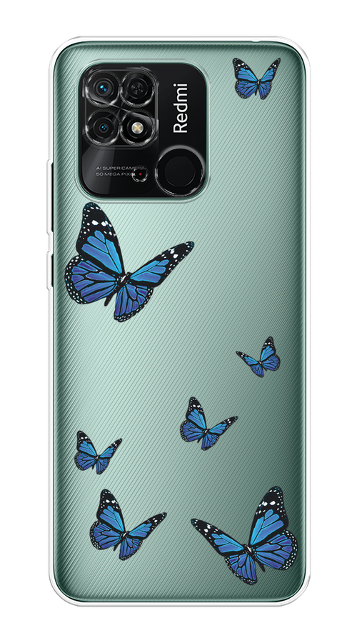 

Чехол Homey на Xiaomi Redmi 10C "Blue butterflies", Синий;черный, 313450-1