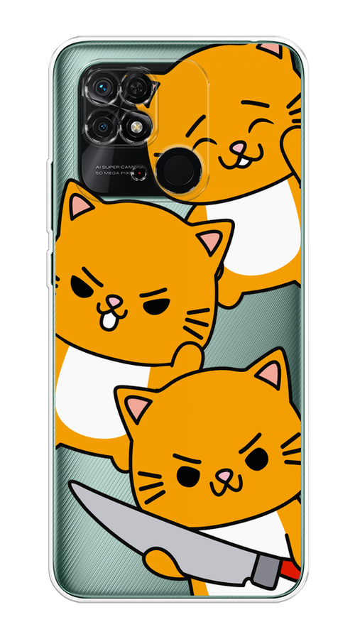 

Чехол Homey на Xiaomi Redmi 10C "Опасные котики", Оранжевый;серый;белый, 313450-1