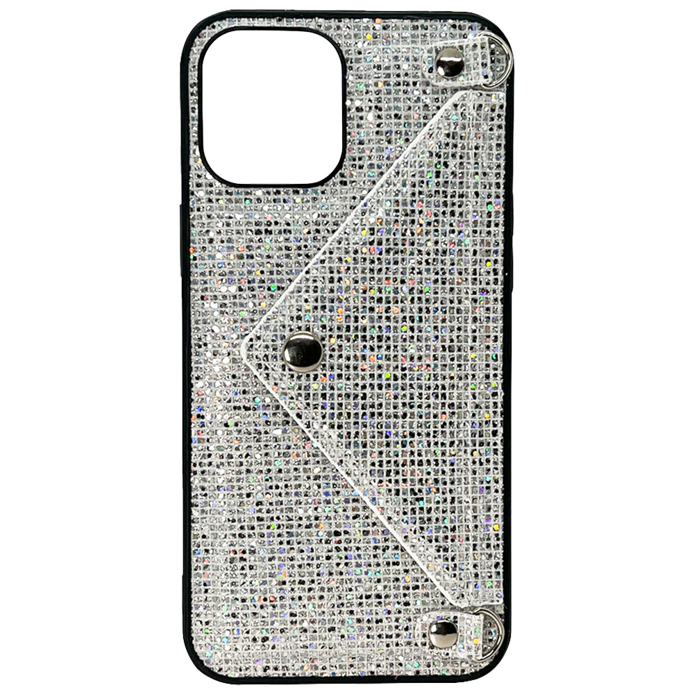 фото Чехол-сумка igrape с блестками для iphone 13, серебряная