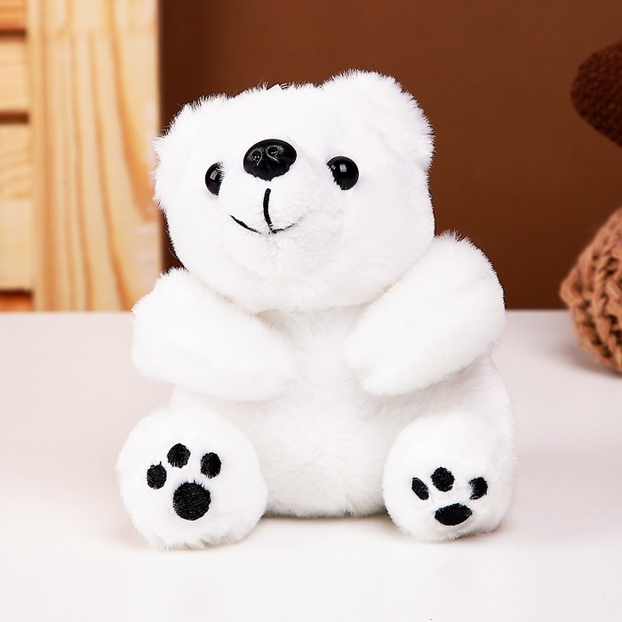 Мягкая игрушка Медвежонок, 9672551, 11 см, на брелоке белый