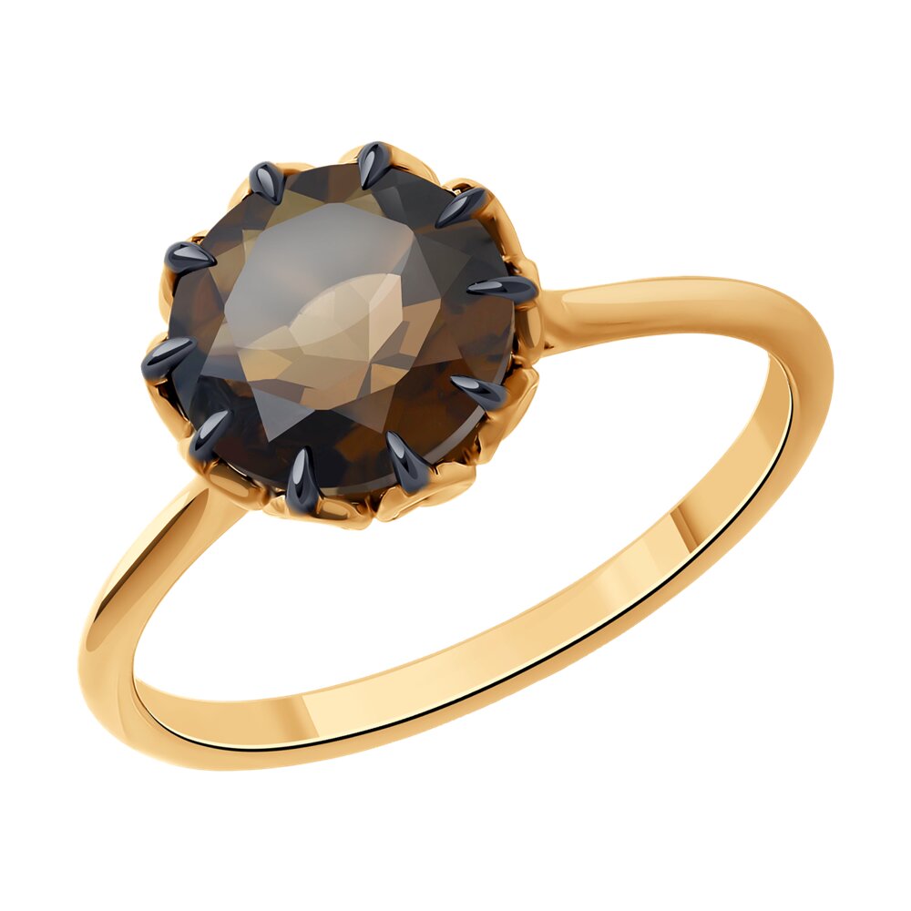 

Кольцо из золота р.  Diamant 51-310-01811-3, раухтопаз, 51-310-01811-3