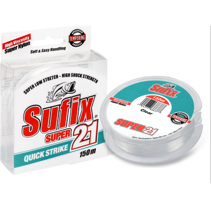 

Леска монофильная Sufix Super 21 Clear 0,18 мм, 150 м, 3,1 кг, clear, Прозрачный