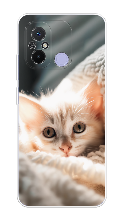 

Чехол Homey на Redmi 12C "Белый шкодливый котенок", 317550-1