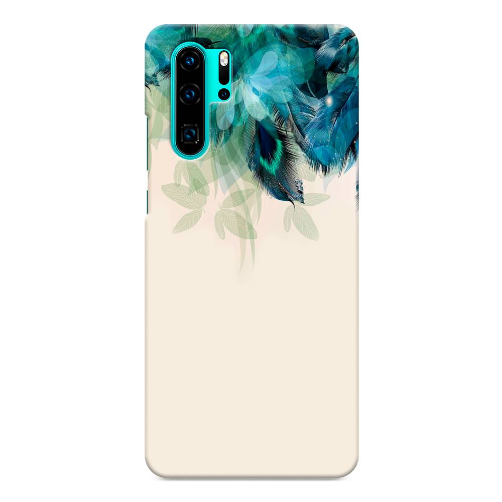 фото Чехол awog "перья голубого цвета" для huawei p30 pro