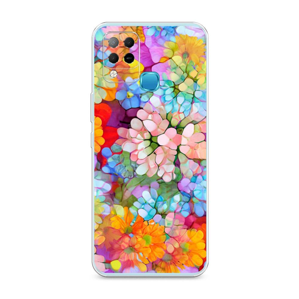 

Чехол на Infinix HOT 10S "Цветы витраж", Оранжевый;розовый;голубой, 3100250-3