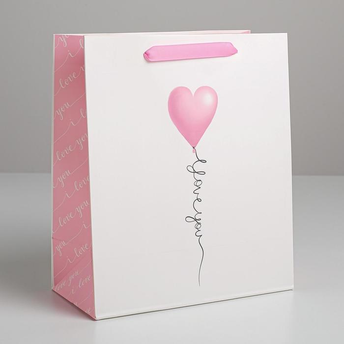 

Пакет ламинированный вертикальный Love you, ML 23  27  11,5 см, Розовый