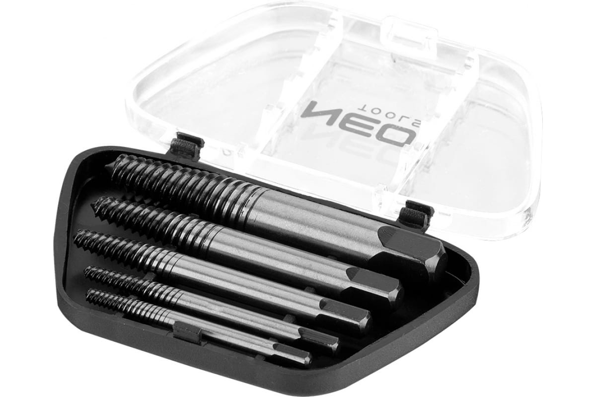 

09-615_набор экстракторов обломанных болтов M3-6, M6-8, M8-11, M11-14, M14-18, 5 шт, CrMo