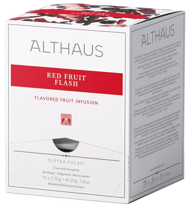 Чай фруктовый пакетированный Althaus Red Fruit Flash 15х4 г