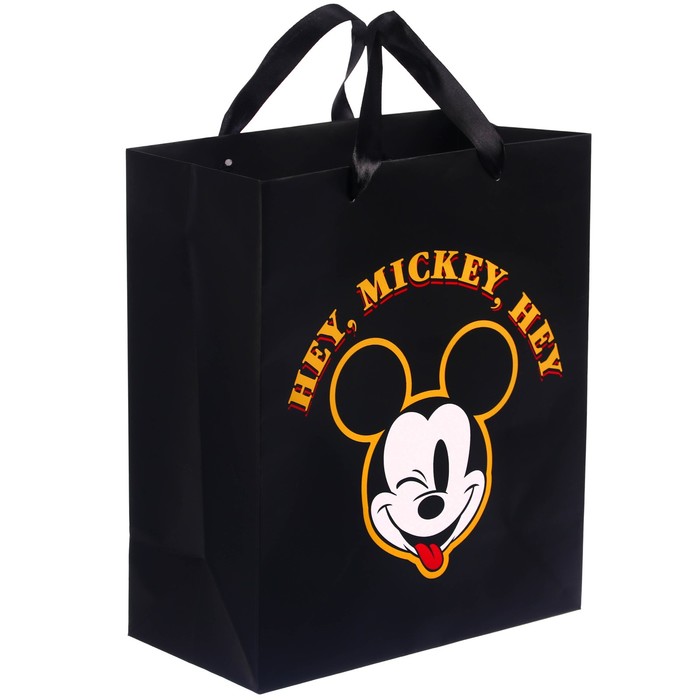 

Пакет ламинированный вертикальный, 23 х 27 х 11 см Hey Mickey Hey, Микки Маус, Черный