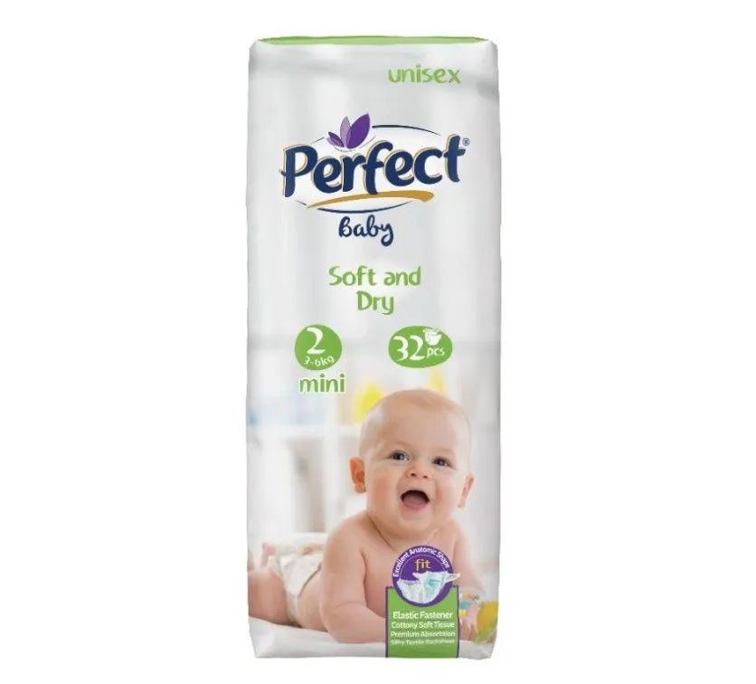 Подгузники для малышей Perfect Baby Mini, 3-6 кг., 2 размер, 32 шт.