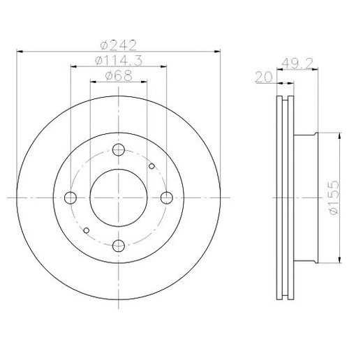 фото Тормозной диск передний mintex mdc583 для nissan primera