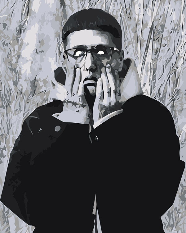 

Картина по номерам Цветное CMH Руслан Crazy Mega Hell чб монохром