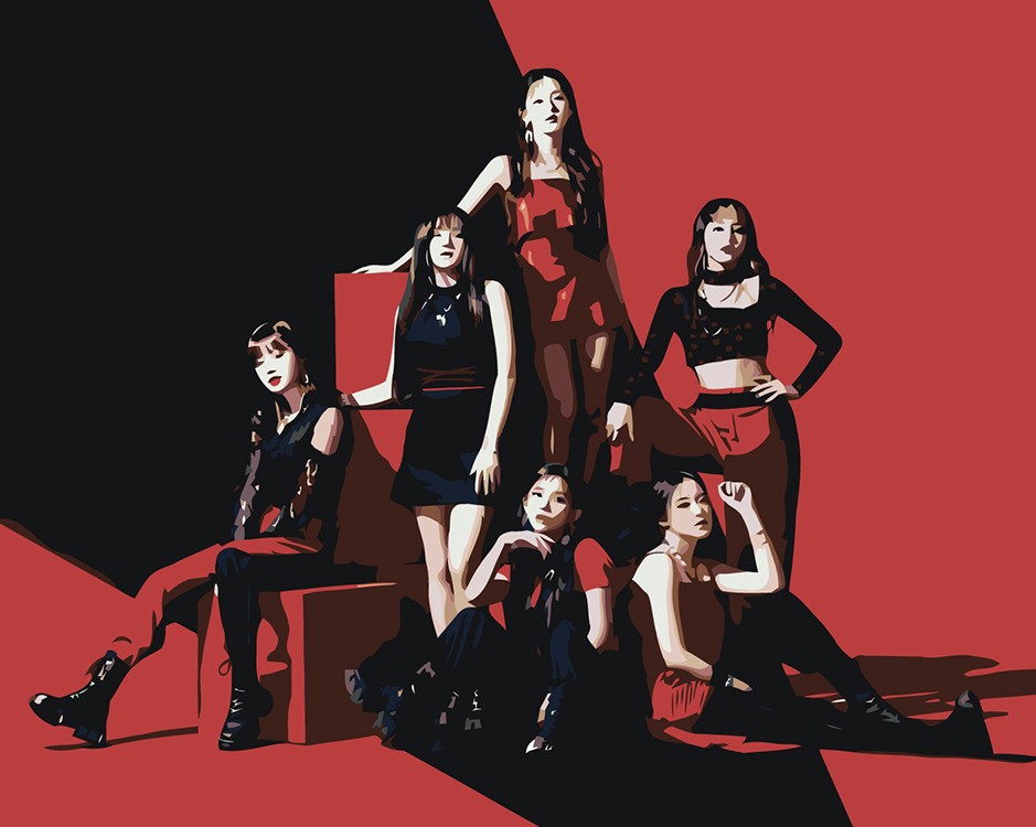 

Картина по номерам Цветное K-POP группа GI-dle Джи Айдл 3