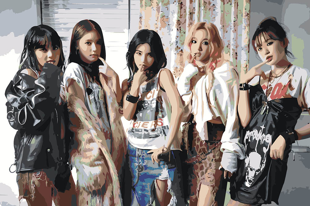

Картина по номерам Цветное K-POP группа GI-dle Джи Айдл 4