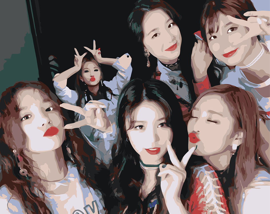 

Картина по номерам Цветное K-POP группа GI-dle Джи Айдл Селфи