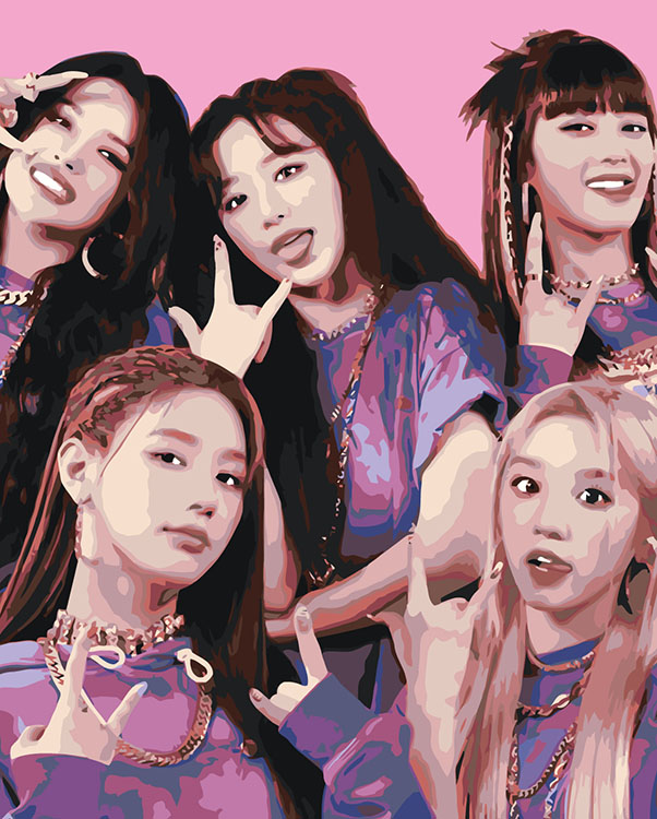 

Картина по номерам Цветное KPOP кпоп группа GI-dle Джи Айдл 40х50