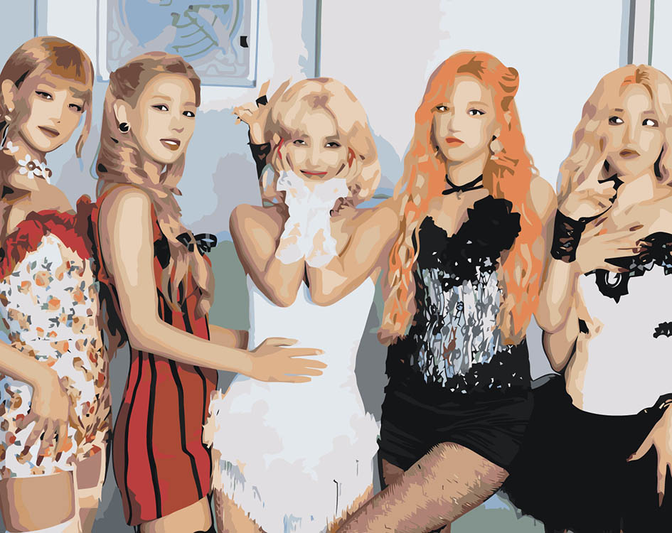 

Картина по номерам Цветное KPOP кпоп группа GI-dle Джи Айдл 40х50