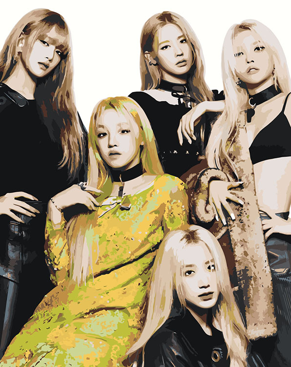 

Картина по номерам Цветное KPOP кпоп группа GI-dle Джи Айдл 40х50