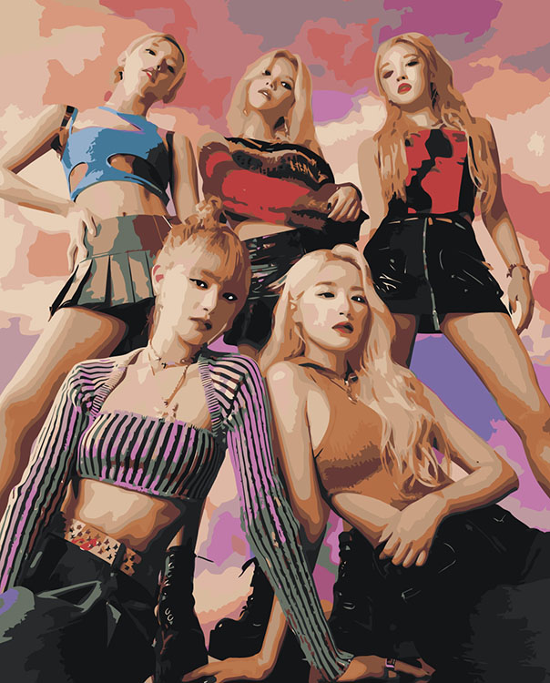 

Картина по номерам Цветное KPOP кпоп группа GI-dle Джи Айдл 40х50