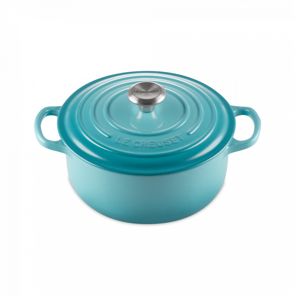 Кастрюля с крышкой,LE CREUSET, Caribbean, 20 см, чугун, бирюзовый