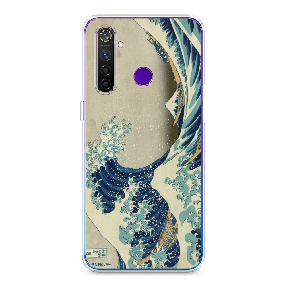 

Чехол Awog на Realme 5 Pro "Большая волна в Канагаве", Разноцветный, 251650-9