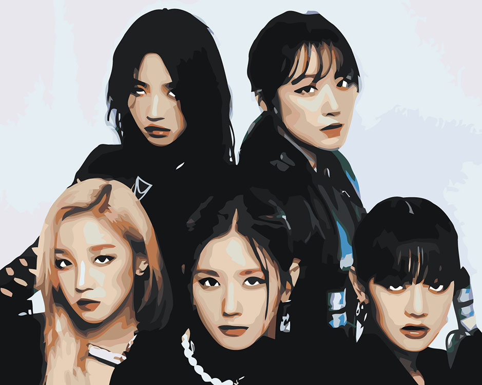

Картина по номерам Цветное KPOP кпоп группа GI-dle Джи Айдл 40х50