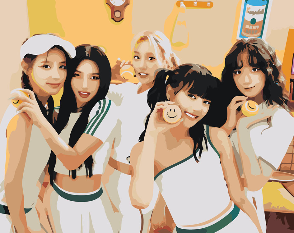 

Картина по номерам Цветное KPOP кпоп группа GI-dle Джи Айдл 40х50