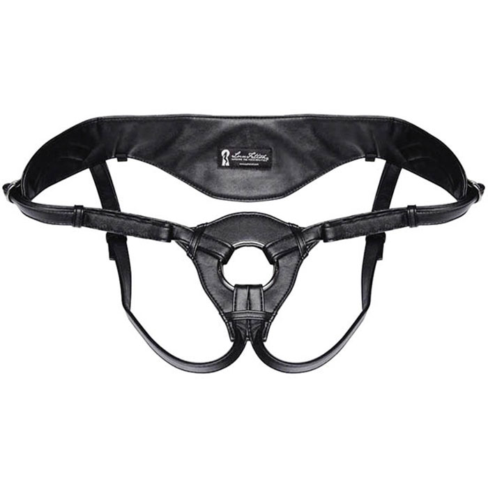 Трусики для страпона Lux Fetish из патентованной кожи черный