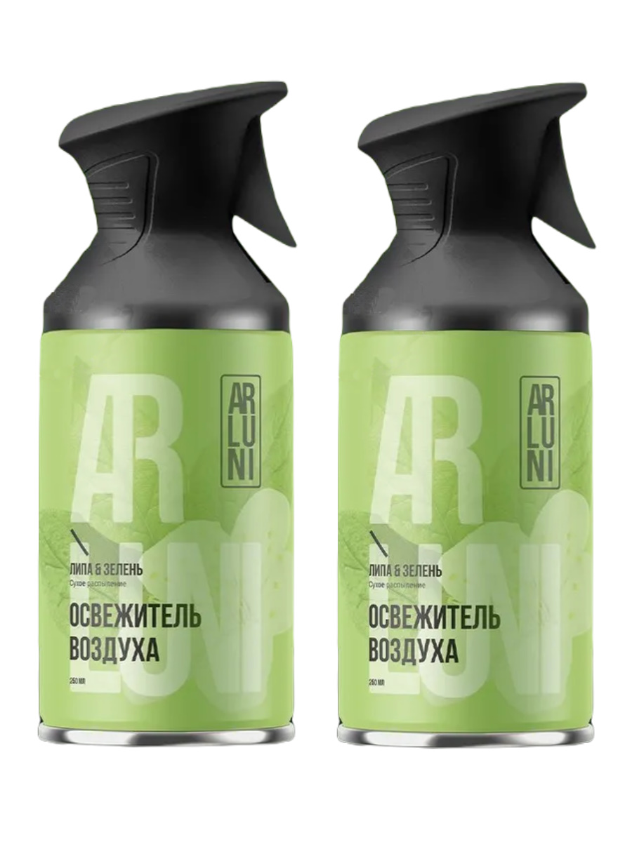 Освежитель воздуха Arluni Липа и зелень аэрозольный баллон с триггером, 250 мл х 2 шт