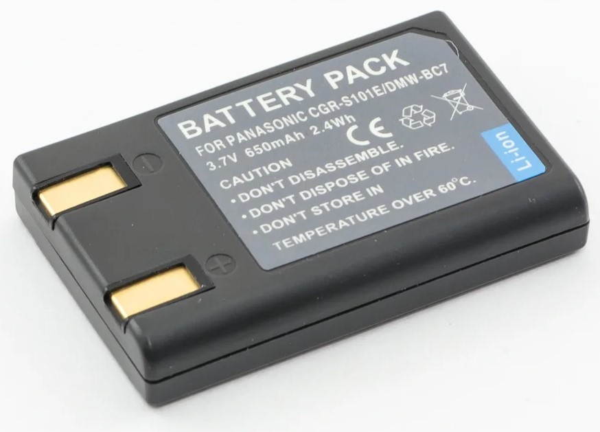 Аккумуляторная батарея CGA-S101E для фотоаппарата Panasonic CGA-S101E, CGR-S101A, DMW-BC7,