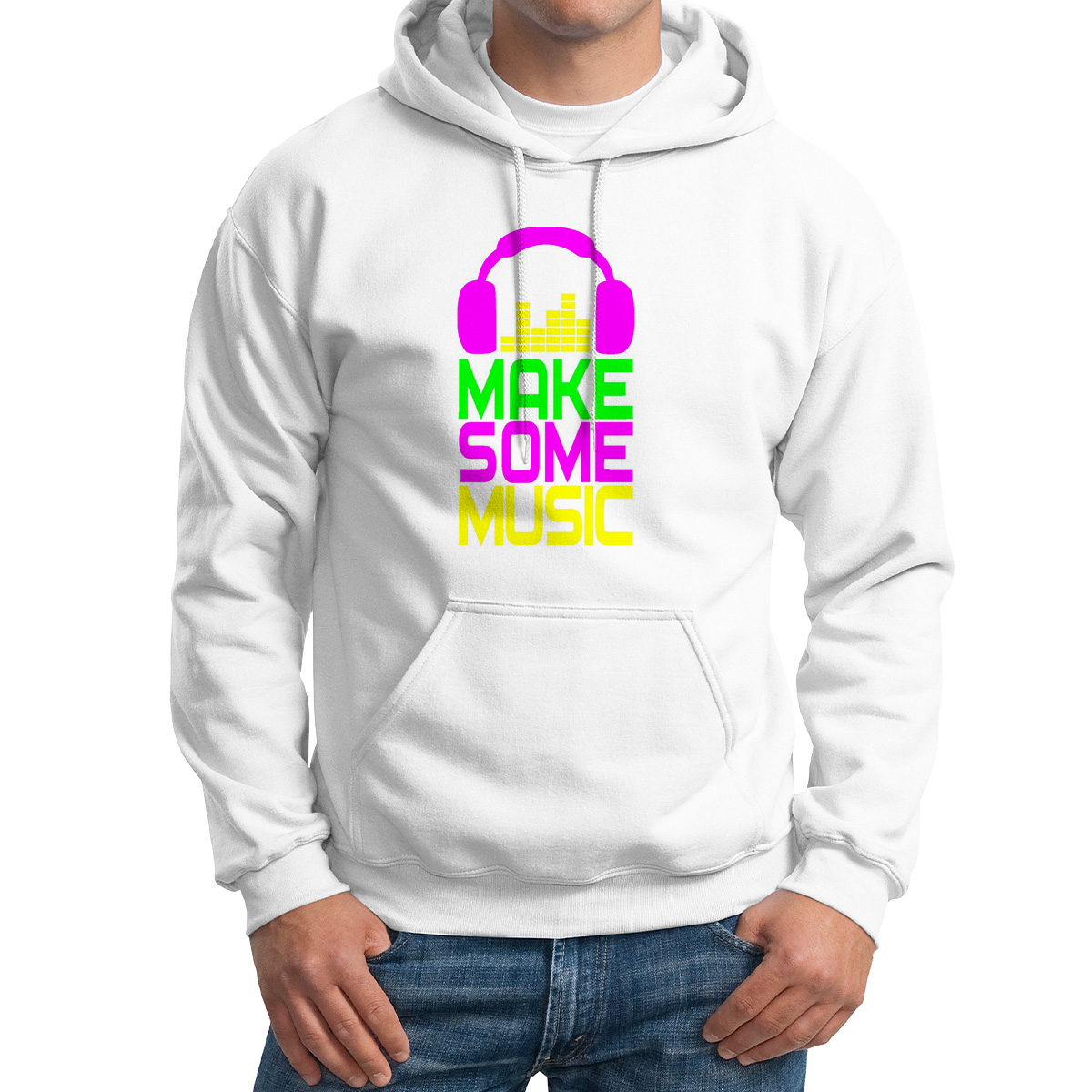 

Толстовка Худи белая Make some music (сделай музыку), Белый, M0113257