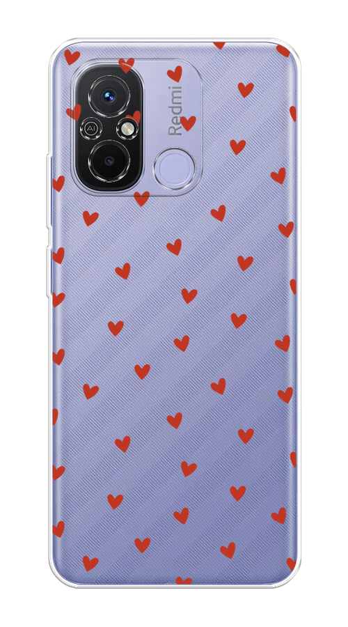

Чехол Homey на Redmi 12C "Red hearts", Красный;прозрачный, 317550-1