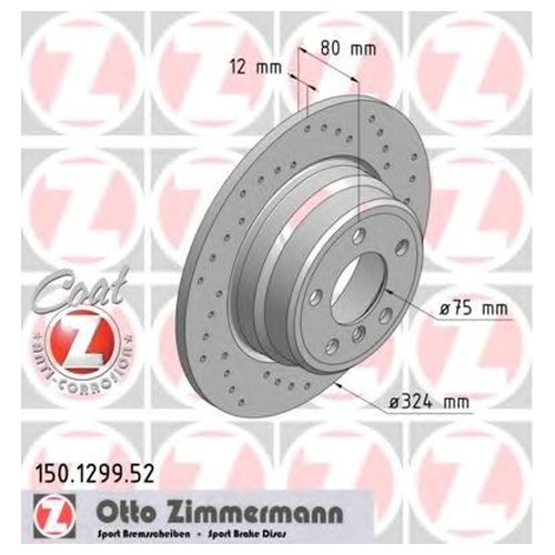 фото Тормозной диск задний zimmermann 150129952 для bmw x5 e53