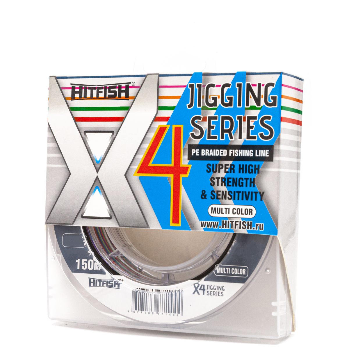 Леска плетеная Hitfish X4 Jigging Series 0,185 мм, 150 м, 10,6 кг, разноцветная
