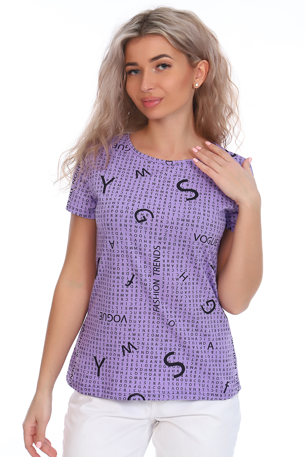 

Футболка женская ТИО37 фж-44 фиолетовая 48 RU, Фиолетовый, фж-44