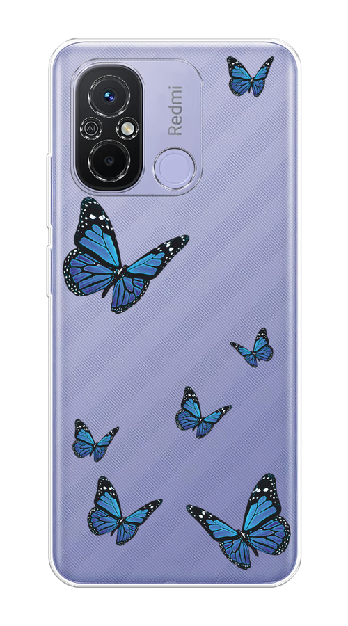 

Чехол Homey на Redmi 12C "Blue butterflies", Синий;черный, 317550-1